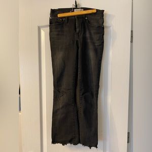 Madewell faded black denim cropped jeans